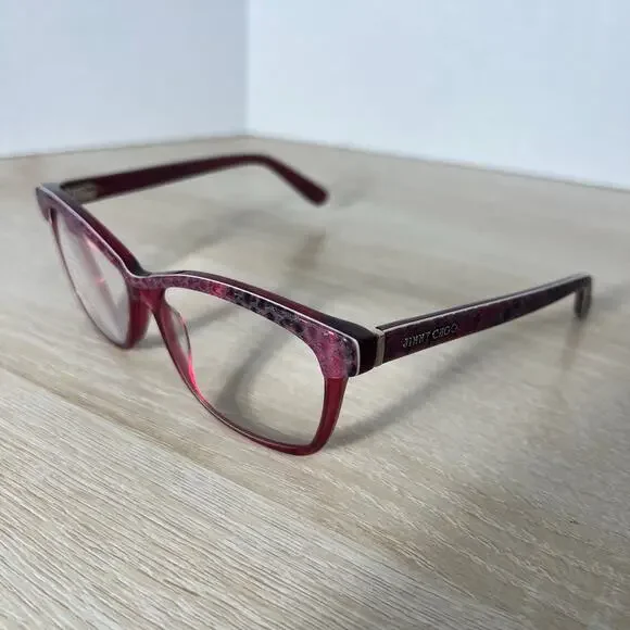 Jimmy Choo JC 98 8ZW Eyeglasses Red Snakeskin Frames 53-15-140 - Picture 11 of 13